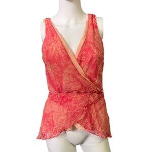 VTG ECI Pink Sleeveless Silk Camisole Goddess Y2K Coquette Top Blouse Fairy‎ M